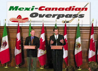 Chrétien and Fox at the official unveiling.